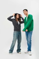 DDB333 - FELPA CON ZIP E CAPPUCCIO UNISEX - immagine 2