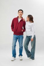 DDB334 - FELPA CON ZIP INTERA UNISEX - immagine 2
