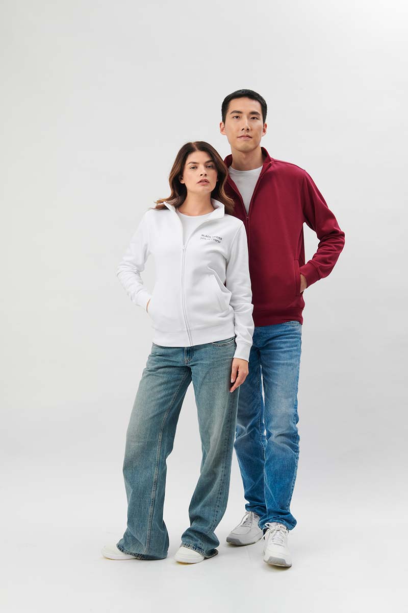 BS334-6 DDB334 - FELPA CON ZIP INTERA UNISEX - immagine 1